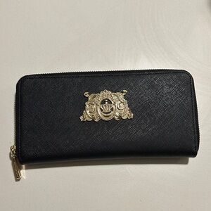 Juicy Couture Black Card Holder with Gold Emblem